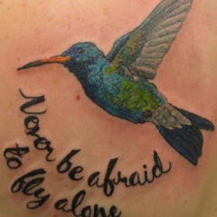 Blue Humming Bird Tattoo