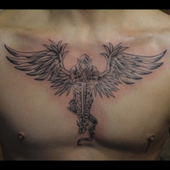 Winged Warrior Angel Tattoo