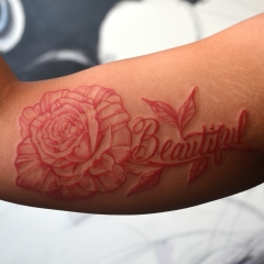 Beautiful Red Rose Tattoo