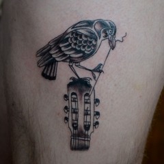 Crow Guitar Tattoo