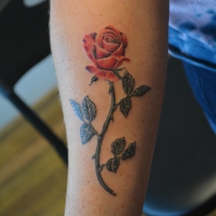 Delicate Realistic Rose Tattoo