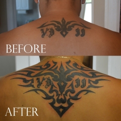 Before and After Tribal Tattoo