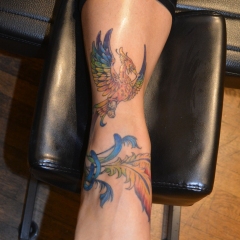 Foot Pheonix Tattoo