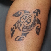 Small Hawaiian Turtle Tribal Tattoo
