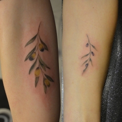Matching Olive Branch Tattoos