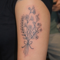 Simple Floral Bouquet Tattoo
