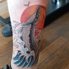 Breeching Sperm Whale Tattoo